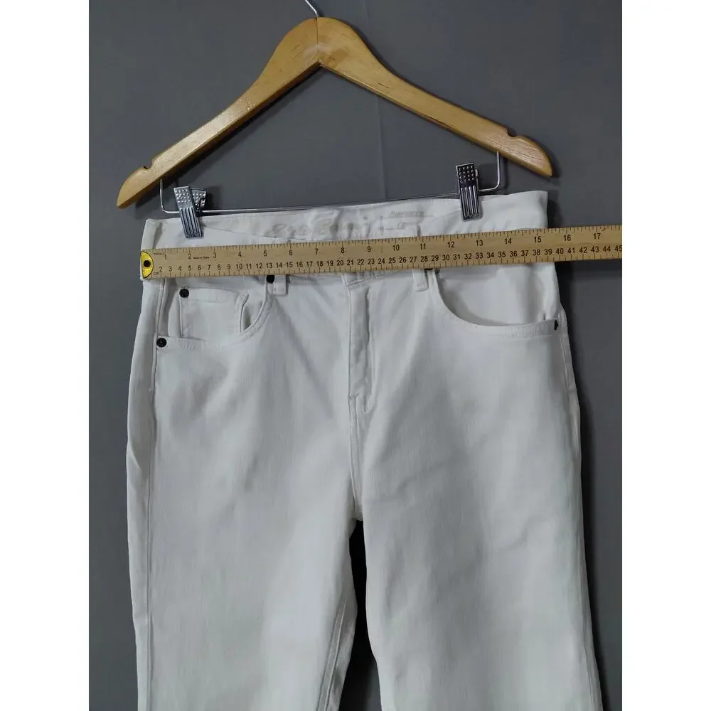 Eddie Bauer White Boyfriend Stretch Jeans Women Relaxed Denim Size 6